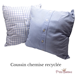 Coussin fait à partir de chemise recyclée