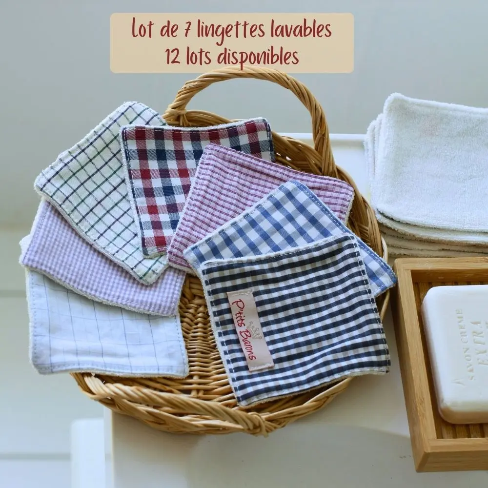 Lingettes démaquillantes lavables, lot de 7 Lingettes démaquillantes lavables, lot de 7